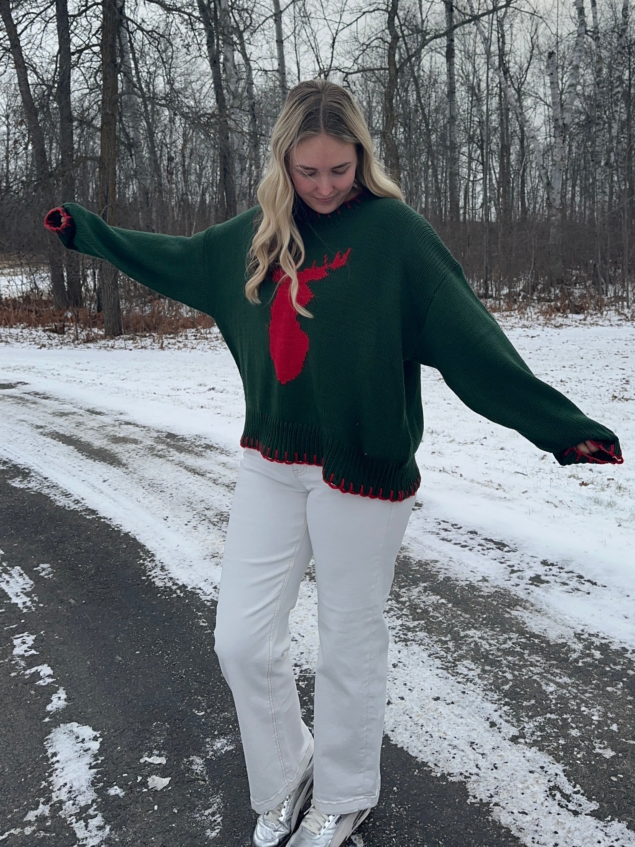 Evergreen Reindeer Knit